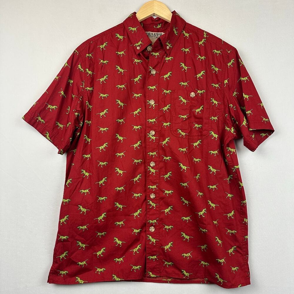 Duluth Trading Co. Men's BBQ Relaxed Fit T-Rex Short Sleeve Shirt 38922 Size M